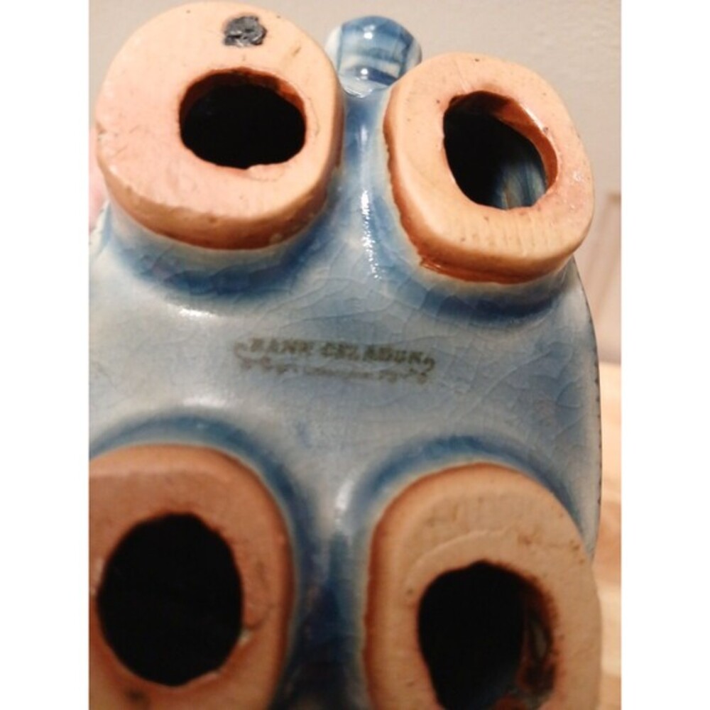 Baan Celadon Blue Elephant Crackle‎ Glaze 6" x 5" Ornate Ceramic Thailand - Picture 14 of 16